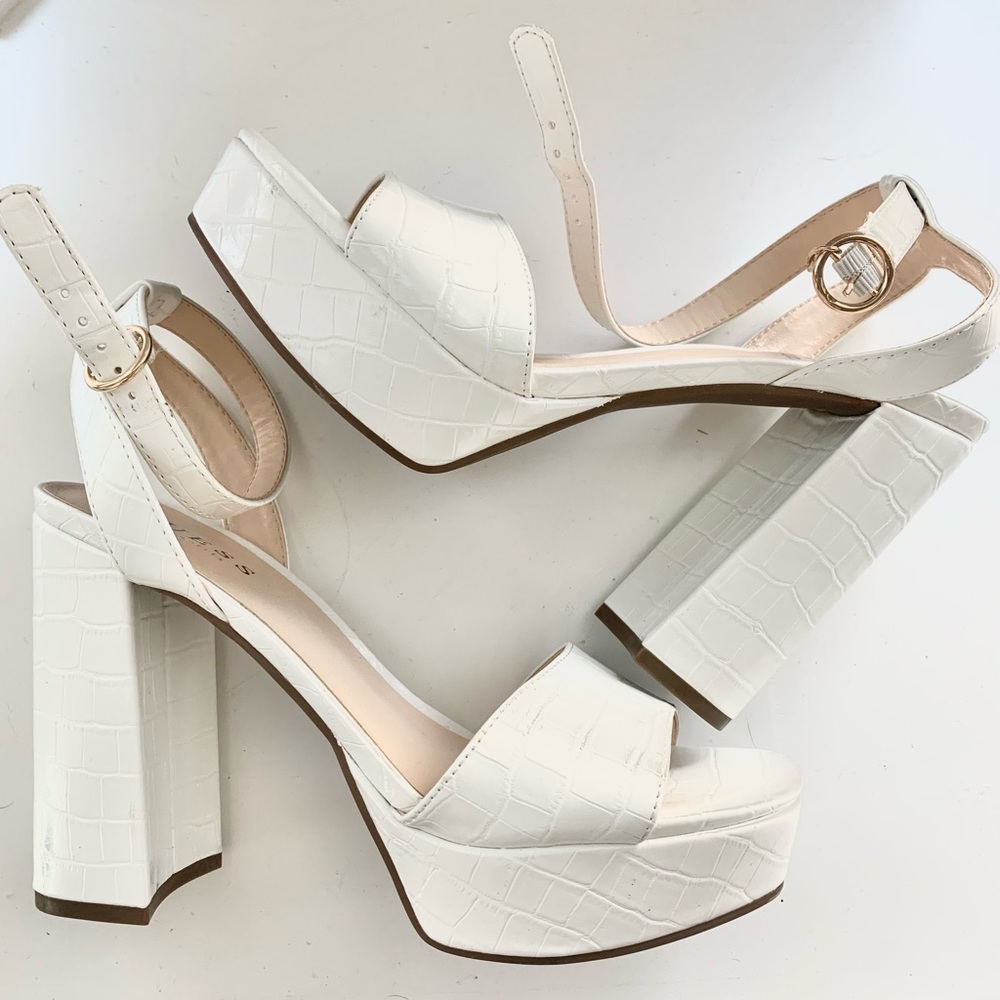 White open toe heel